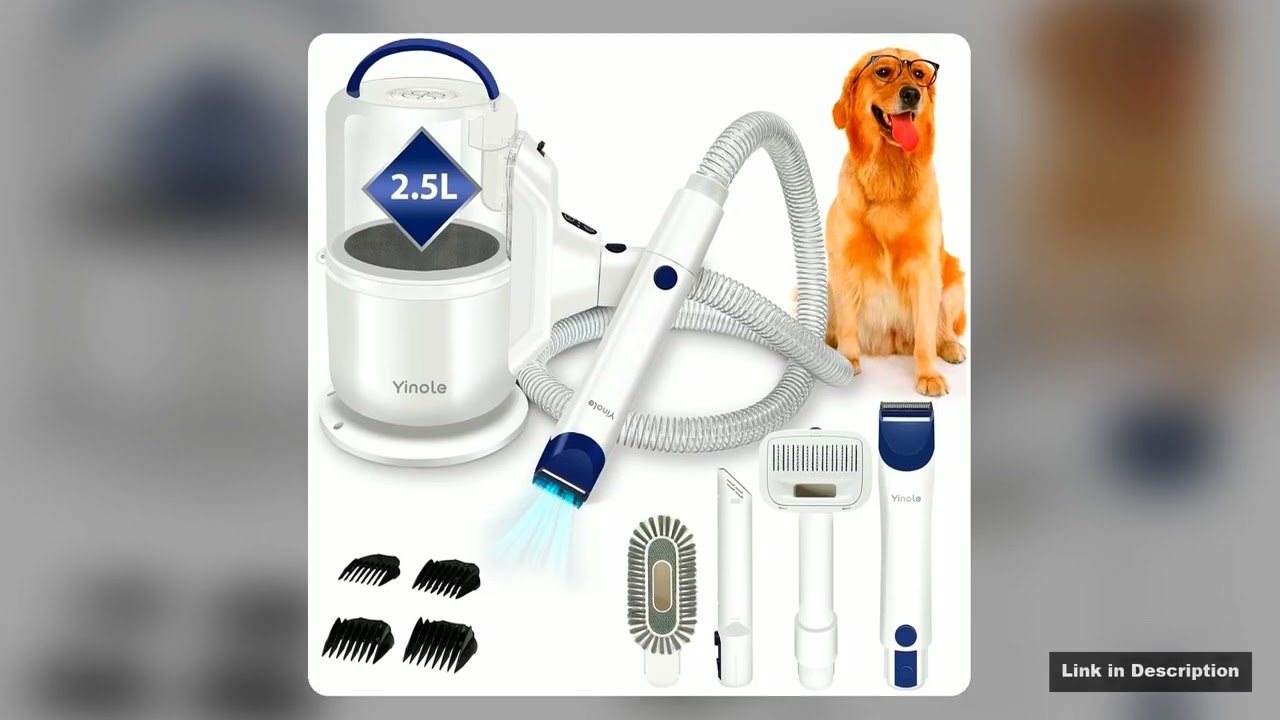 Yinole P50 Dog Grooming Vacuum with Dog ClippersDeshedding Grooming ToolsCleaning Tools 25L Large C