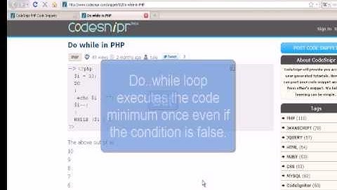 PHP Tutorial : do while