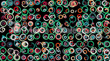 Abstract moving narrow lines forming many circles swaying on black background, seamless loop