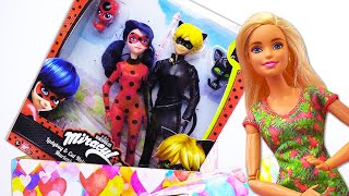 Барби и игры в игрушки. Распаковка: Леди Баг и Супер Кот. Видео про куклы для девочек