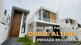 Casa en venta  con FACHADA A DOBLE ALTURA en Privada en Cokal, Yucatán.