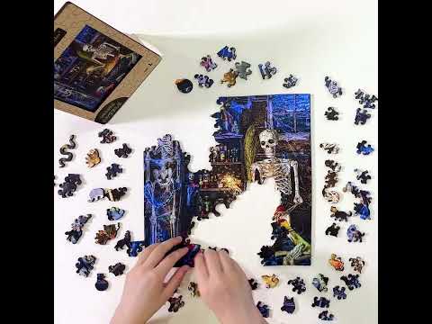 Skeletonu0027s Stew Halloween | Wooden Jigsaw Puzzle | QuordlePuzzles