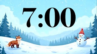 7 Minute Winter Snow Timer ❄️ Cute Fox & Snowman, Fun Piano & Guitar Music | Classroom Study Focus