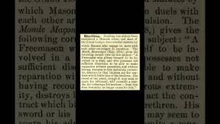 Dueling: Encyclopedia of Freemasonry By Albert G. Mackey