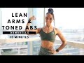 LEAN ARMS & TONED ABS 😍 | 15 minute Home Workout with Dumbbells