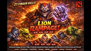 Lion Rampage! 21 Finger Kills Insane Multi-Kill Streak | Dota 2