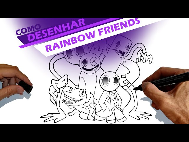 Como DESENHAR o PURPLE do RAINBOW FRIENDS (ROBLOX)