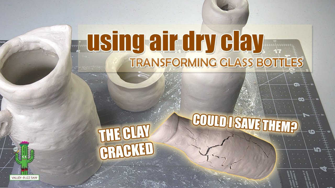 Transforming Glass Bottles with Air Dry Clay usingclay DIYprojects 