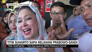 Titik Suharto Sapa Relawan Prabowo-Sandi