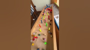 Marble Run (Course with 3 rotating buckets and wooden sound device) #1 #ASMR