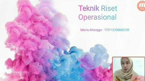 VLOG teknik Riset Operasional 🌸