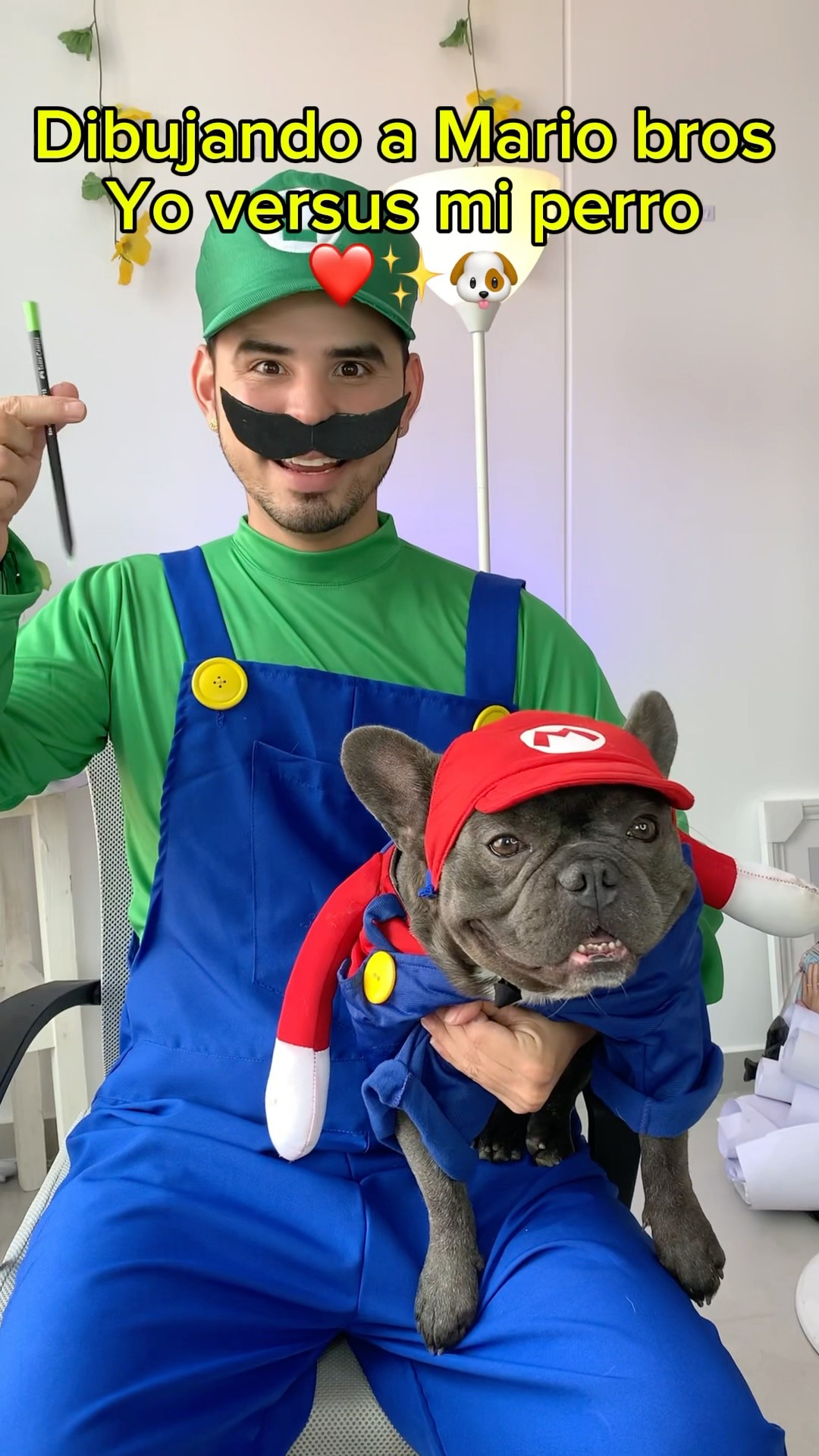 Dibujando a Mario bros yo versus mi perro ❤️✨? #arte #dibujo #art