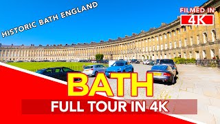 [4K] BATH ENGLAND Walking Tour | Full Tour of Bath UK - Roman Baths, The Abbey & Royal Crescent