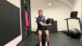 Seated MB Side Throw - Roller Between Knees - T-spine Rotation - reactive