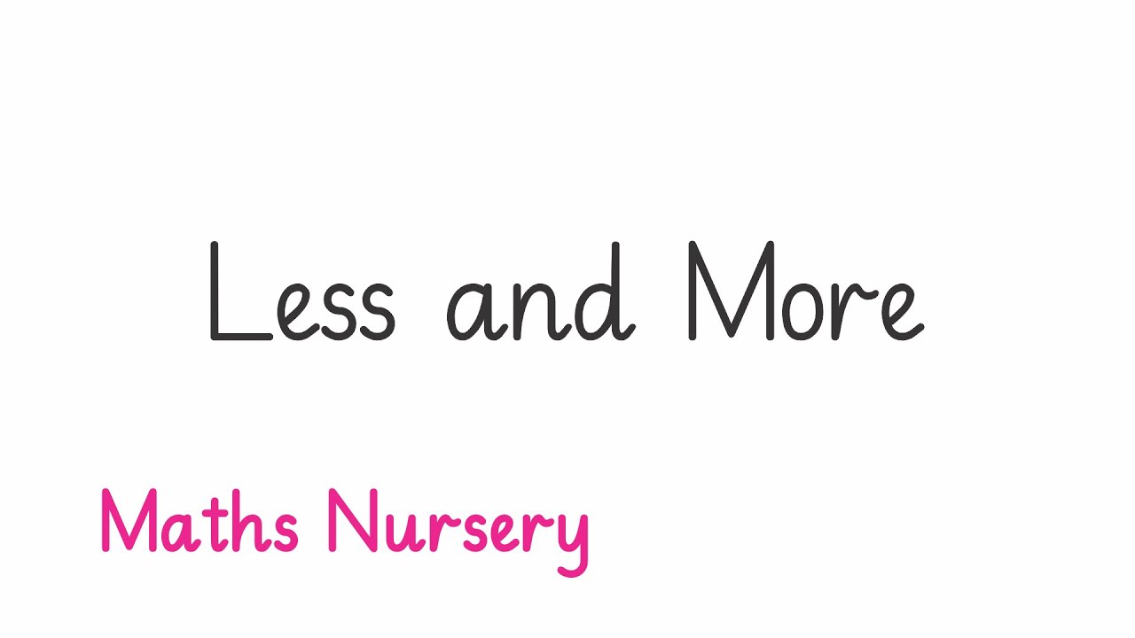 30 Less and More | Nursery | Sharp Mathematics Nursery - YouTube