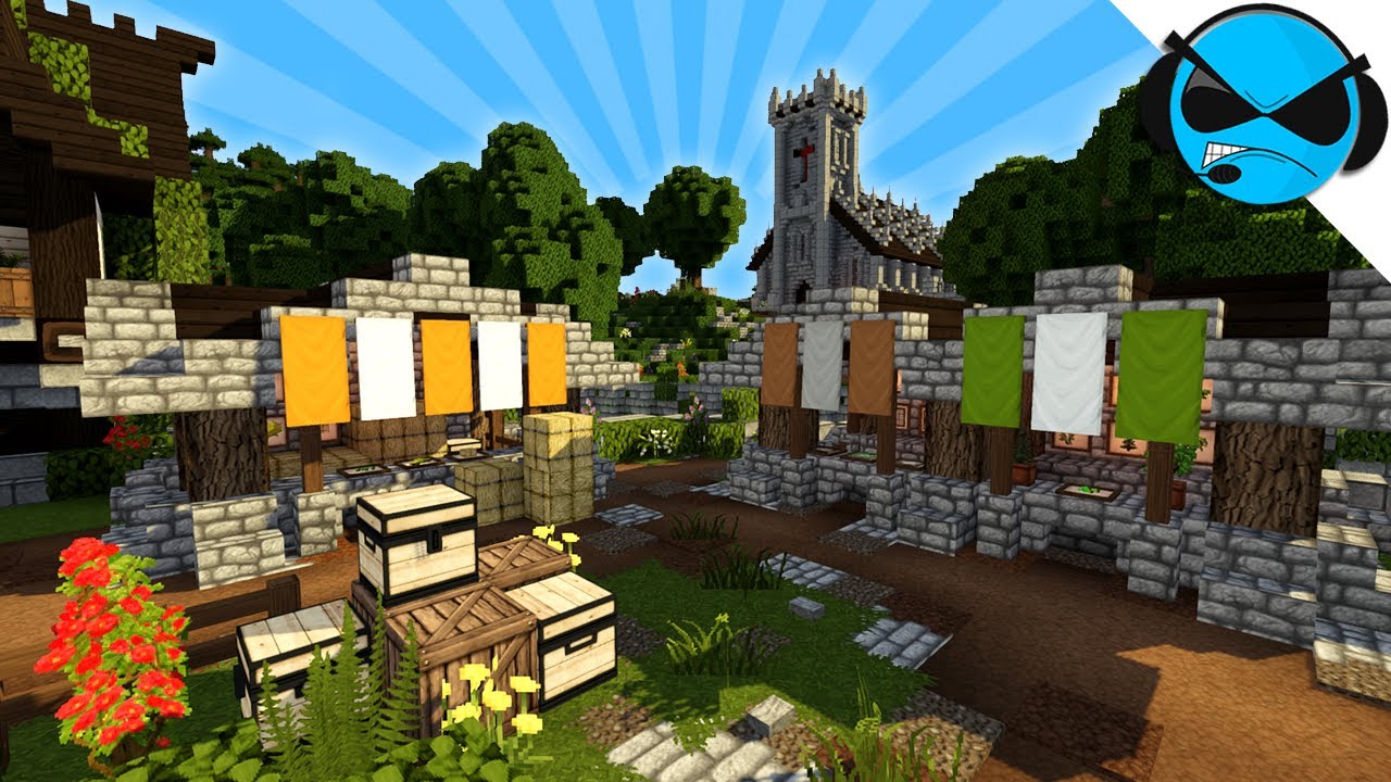 Minecraft: How To Build A Medieval Market Stalls | EASY Medieval Village Market Stall Tutorial ...