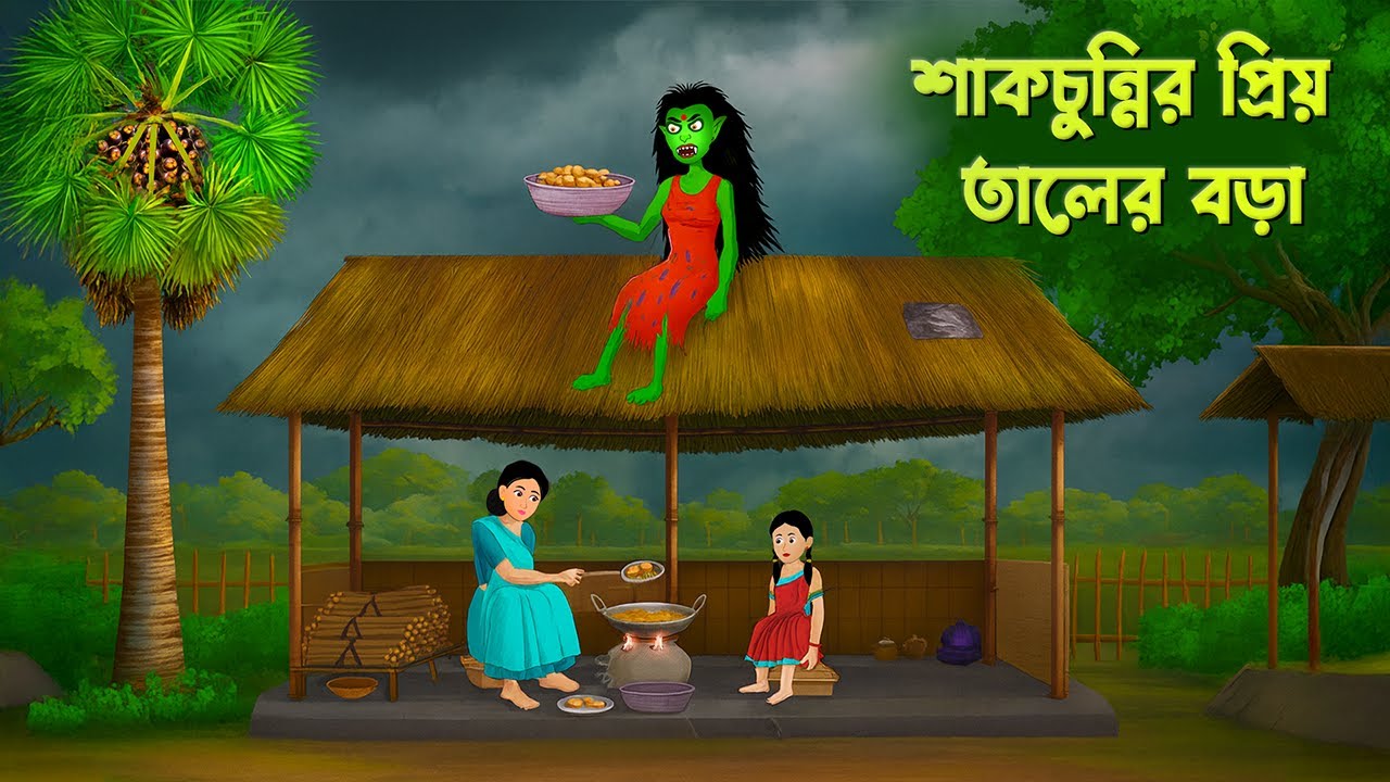 শাকচুন্নির প্রিয় তালের বড়া | Shakchunni Golpo | Bengali Village Ghost Story | Story Bird Cartoon