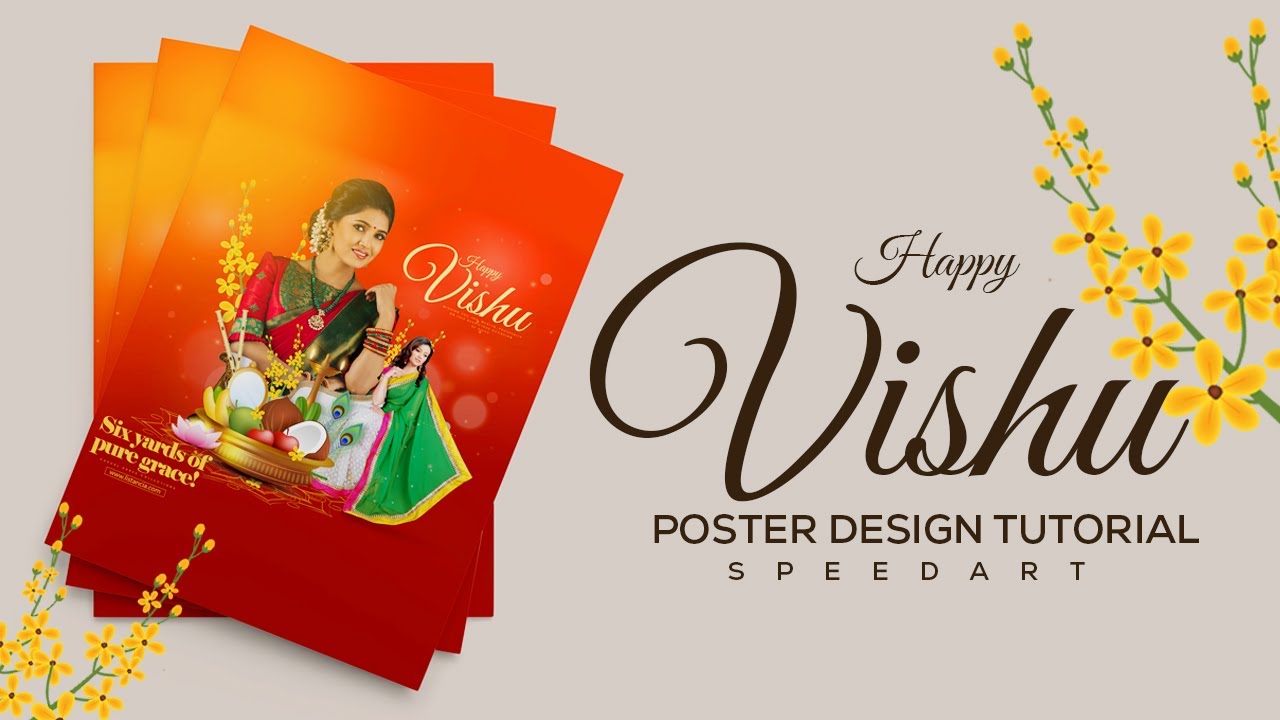 How to Create  Vishu Poster flyer Design In  Photoshop cc  |  Vishu 2022  | Photoshop malayalam 2022