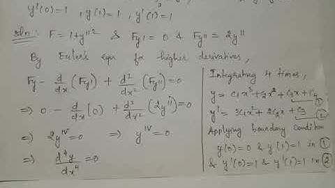 Euler equation for higher derivatives : problem 1
