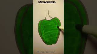 How to draw a capsicum ️️ #shortsfeed #viral #easy #trending #shorts