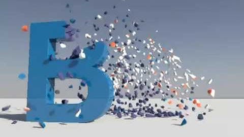 Letter B Voronoi Shatter with Bullet Physics