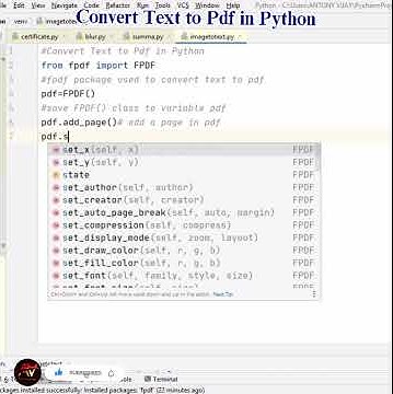 Convert Text to PDF in Python | pdf Package | Prof.Antony Vijay #shorts ...
