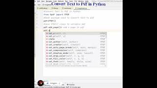 Convert Text To Pdf In Python  Pdf Package  Profantony Vijay shorts