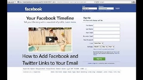 How to Add Facebook & Twitter Links to Email : Facebook Lessons