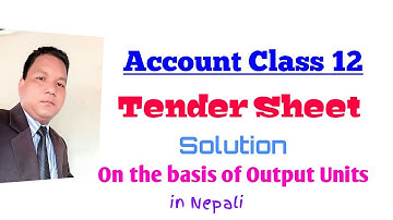 Tender Sheet - On the basis of Output Units /#1/ Question with Solution