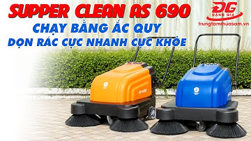 Xe quét rác đẩy tay Supper Clean AS-690 chạy bằng ắc quy, dọn rác cực nhanh cực khỏe