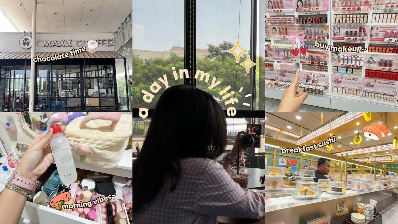 a day in my life (morning) 🍣🥢 - breakfast, buy makeup, chocolate time, etc. ᡣ𐭩 💗ྀི