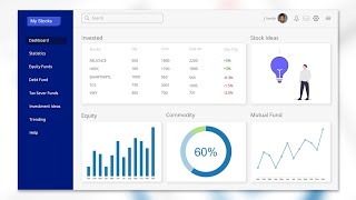 Dashboard UI Design In Adobe XD || Share Trading APP UI Design