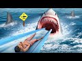 this SHARK water slide will give you nightmares..