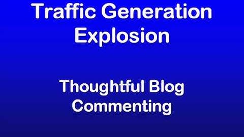 Free Traffic with Blog Commenting
