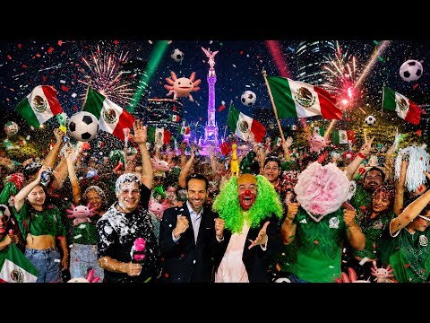 Brozo and Loret celebrate at the Angel of Independence