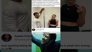 Margot Robbie absolutely crushed the Barbie cast plank challenge #funny #meme #shorts