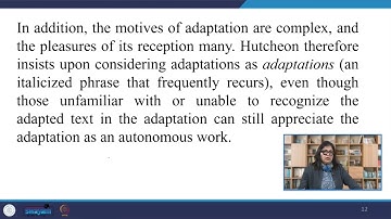 Lecture 05- Adaptation #CH25SP #swayamprabha