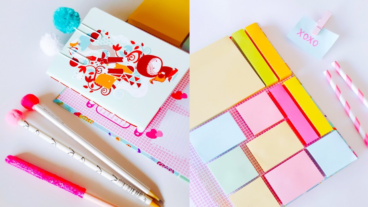 5 DIY  MATERIAL ESCOLAR | 5 DIY SCHOOL SUPPLIES - CADERNO, LÁPIS E CLIPS