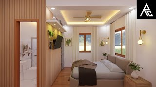 Simple Yet Elegant Small Bedroom with Bathroom Design Idea (4x4 Meters Only)