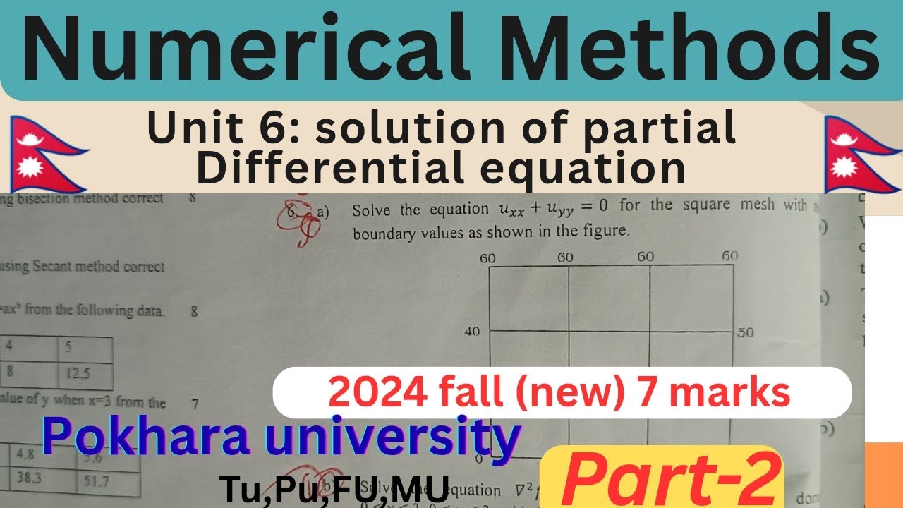 Numerical Methods # ch:6 solution of Partial differential equations ...