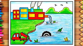 Stop Water Pollution Drawing Water Pollution Poster Pollution Control Day Drawing Pollution