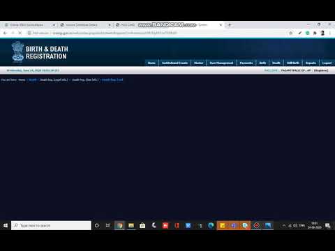 Online Registration of Death Certificate through centralised CRS portal (Telugu)