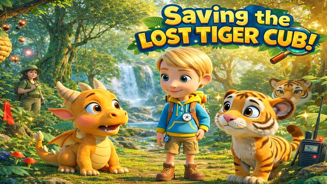 Kai And Zippy Save a Lost Tiger Cub 🐯 Kids Adventure Cartoon  Learn Safety & Kindness