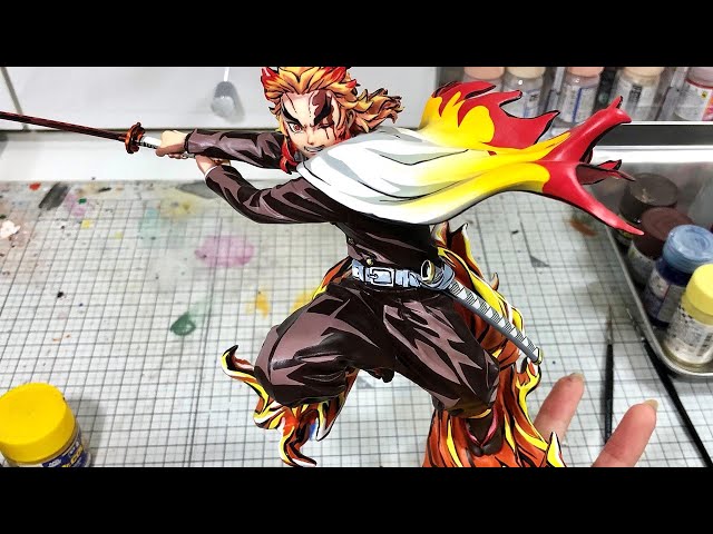 I painted Kyojuro Rengoku figure with a brush so that it