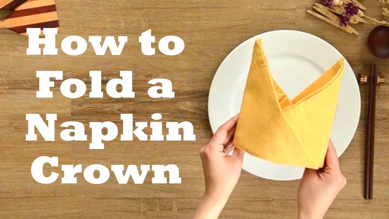Hat / Crown Napkin Folding Tutorial 1 minute video tutorial Episode 33 YouTube