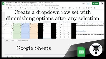 Create a Google Sheets row of dropdown menus selected in any direction with diminishing choices