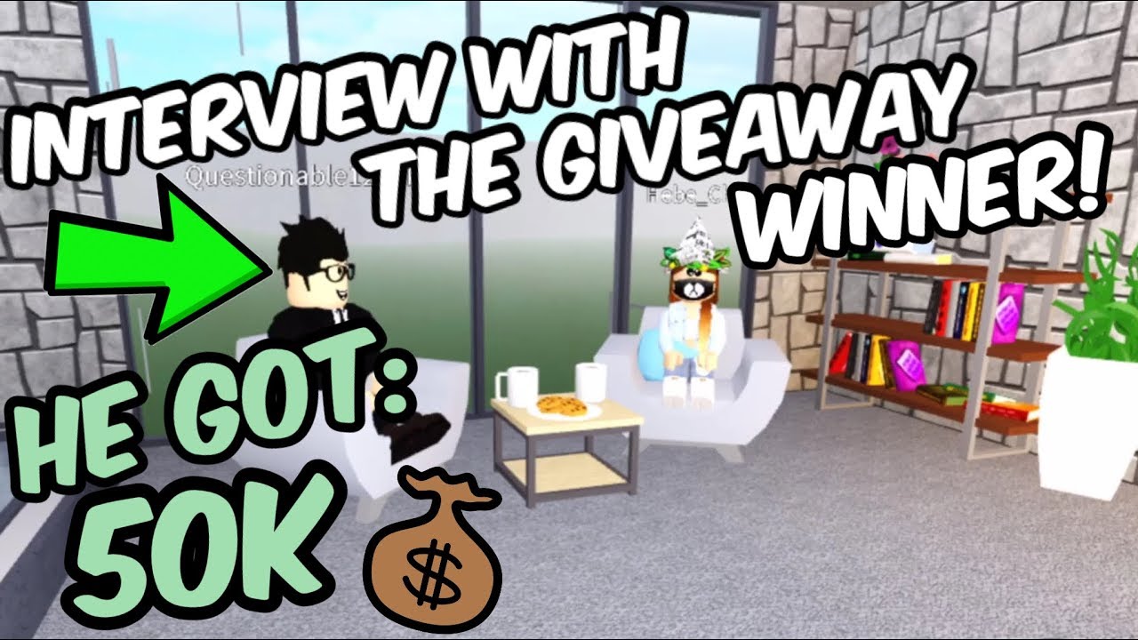 Interview With The Giveaway Winner Of 50k Roblox Bloxburg Youtube - 50k giveaway winner roblox bloxburg youtube