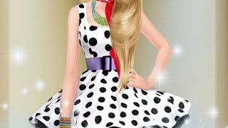 Polka Dot beautiful short dress Barbie game 🎁💅👏👗👑