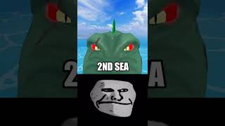 SEA BEAST in 2ND SEA vs 3RD SEA 🐲🔥 (Blox Fruits) TROLL FACE #shorts screenshot 2