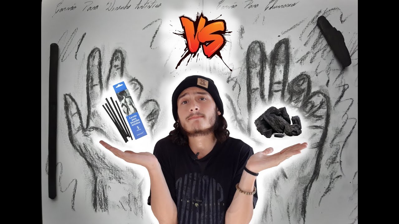 ✍️Diferença entre desenhar com carvão de churrasco e carvão para desenho artístico